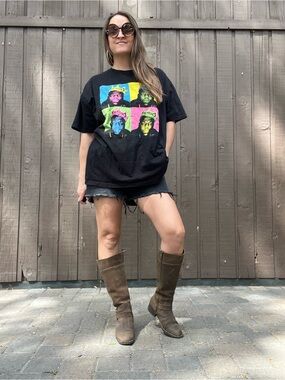 Black Short Sleeve Graphic Tee with Biggie Smalls Pop-Art Print XL